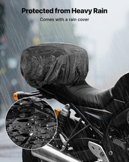 image-VEVOR Motorcycle Tail Bag, 40-60 L Expandable Motorcycle Rear Seat Bag with Waterproof Rain Cover, Foldable Outdoor Sports Motorbike Luggage Storage with Shoulder Straps, Pocket & Elastic Cord, Black