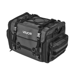 image-VEVOR Motorcycle Tail Bag, 40-60 L Expandable Motorcycle Rear Seat Bag with Waterproof Rain Cover, Foldable Outdoor Sports Motorbike Luggage Storage with Shoulder Straps, Pocket & Elastic Cord, Black