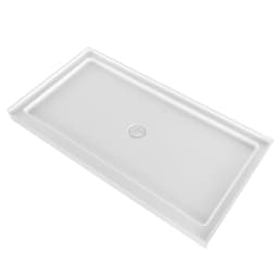 image-VEVOR Shower Pan, 60″ L x 32″ W Single Threshold Shower Base, Rectangle Acrylic & PVC Showering Base in White, Slip-Resistant Showering Pan Bases with Drain & Cover for Bathroom, Center Drain Location