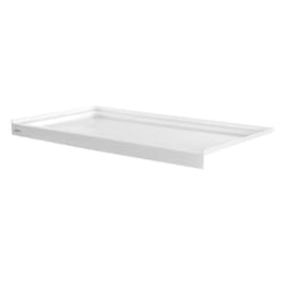image-VEVOR Shower Pan, 60″ L x 32″ W Single Threshold Shower Base, Rectangle Acrylic & PVC Showering Base in White, Slip-Resistant Showering Pan Bases with Drain & Cover for Bathroom, Center Drain Location