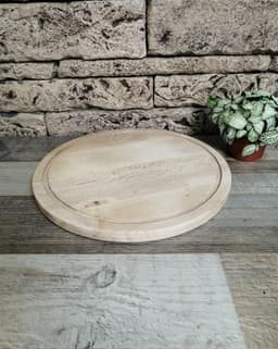 image-Round Charcuterie Board, Serving Cheese Platter, Wood Serving Tray