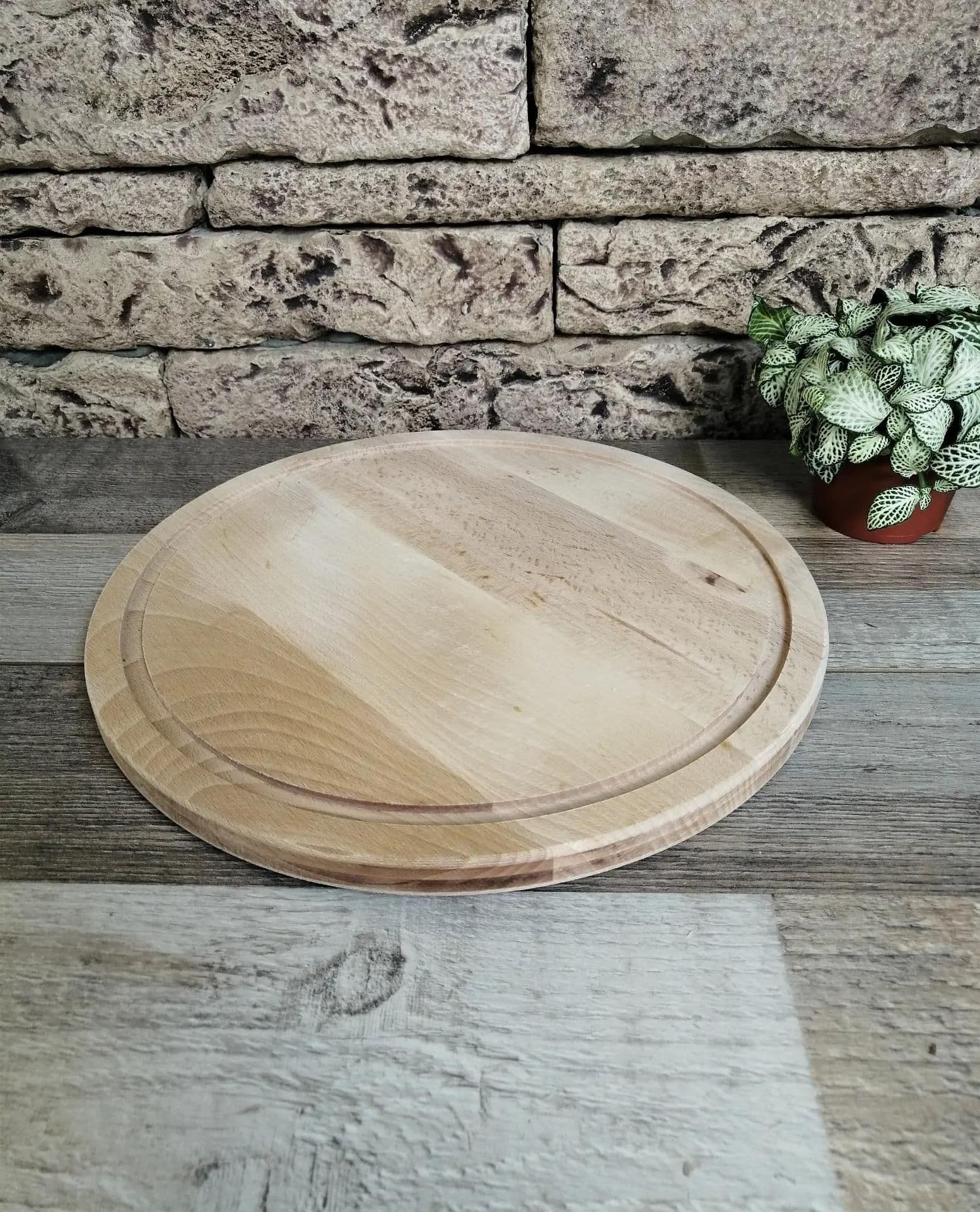 image-Round Charcuterie Board, Serving Cheese Platter, Wood Serving Tray