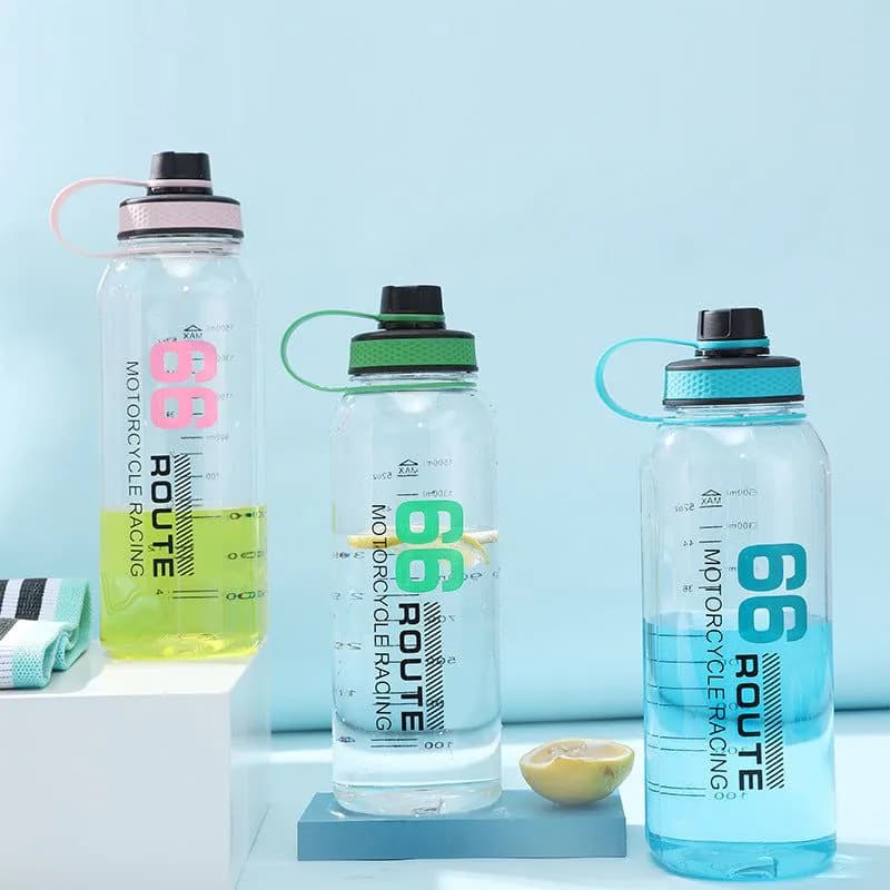 image-Large Capacity Travel Water Bottle Transparent Plastic Water Cup