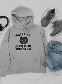 image-Sorry I Can't I Have Plans With My Cat Hoodie