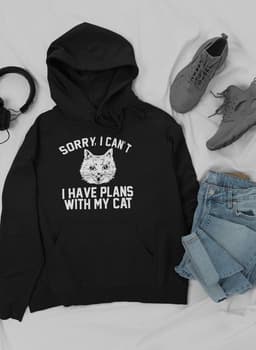 image-Sorry I Can't I Have Plans With My Cat Hoodie