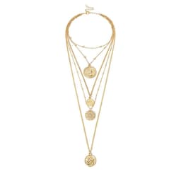 image-European and American cross-border jewelry, multi-layered multi-layer round street shooting elements, women, retro queen, avatar, creative necklace