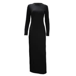 image-Europe and the United States trend modal cotton thin round neck long-sleeved solid color dress 9099