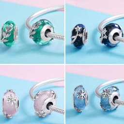 image-Original source s925 sterling silver beads diy beaded bracelet accessories spring, summer, autumn and winter four seasons glazed beads