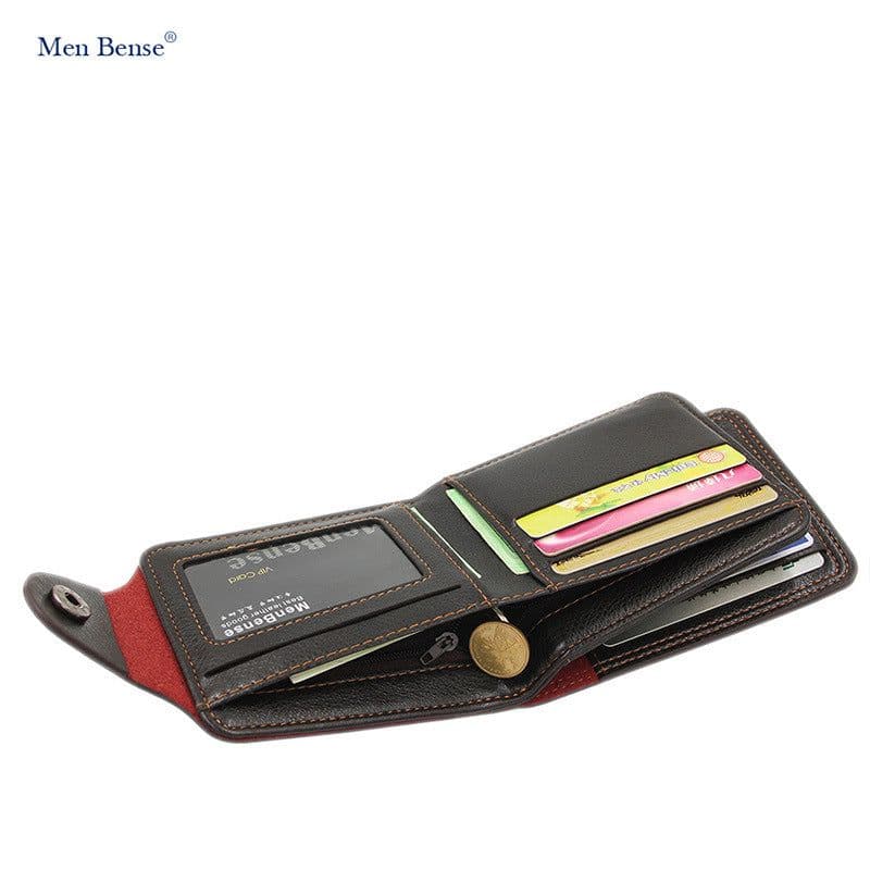 image-MenBense Anime Wallet - Short Brown PU Leather