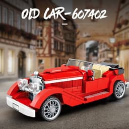 image-Nostalgia Retro Vintage Car Model Assembly Building Block Toys