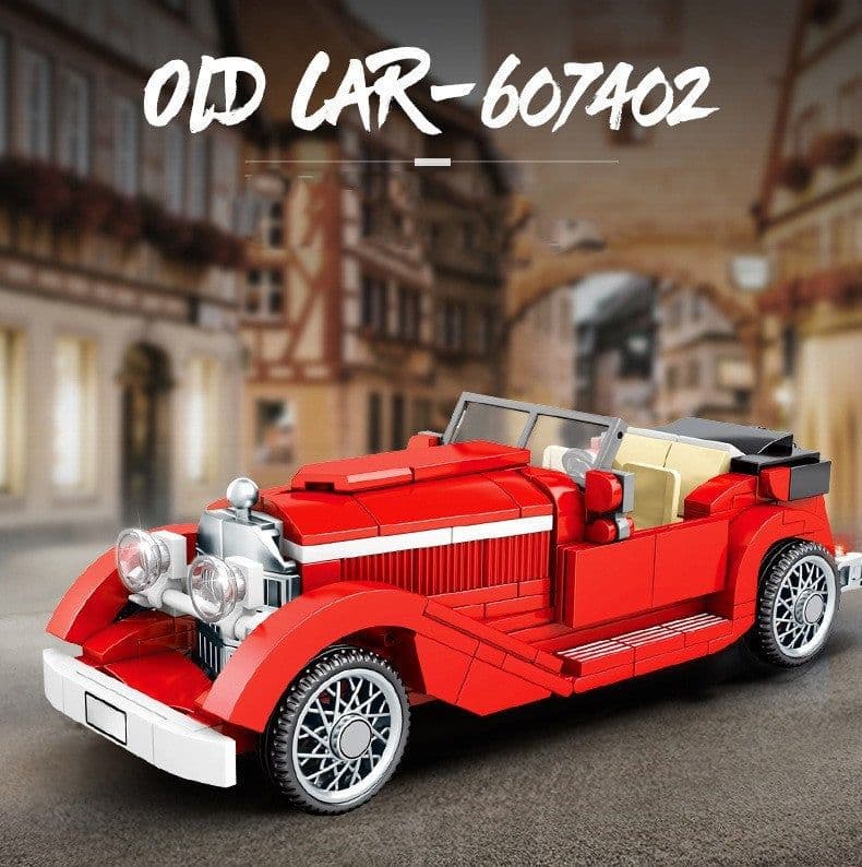 image-Nostalgia Retro Vintage Car Model Assembly Building Block Toys