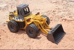 image-Remote control engineering vehicle 6-pass alloy version loading truck bulldozer child charging remote control toy forklift