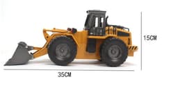 image-Remote control engineering vehicle 6-pass alloy version loading truck bulldozer child charging remote control toy forklift