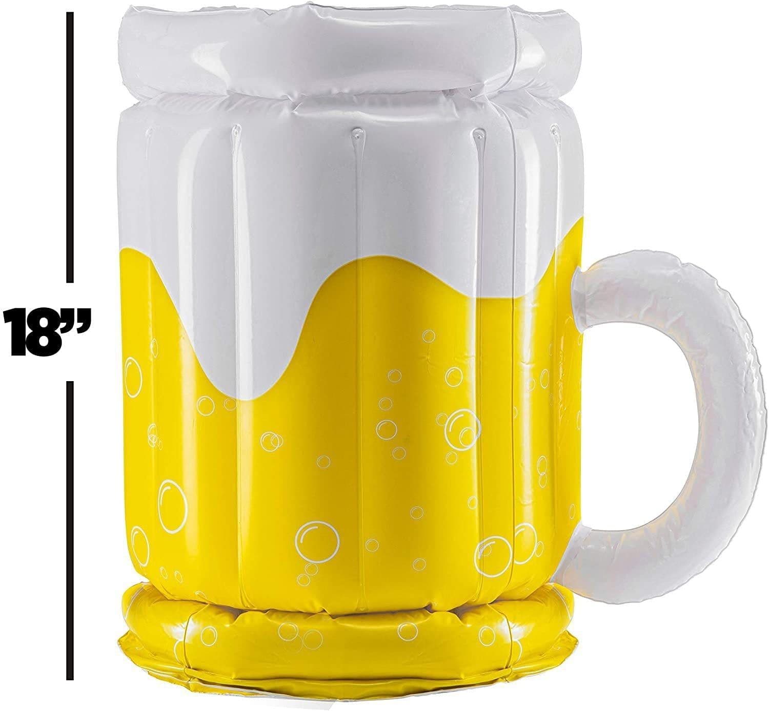 image-Large Inflatable Beer Mug Cooler Pool Float Drink Cooler
