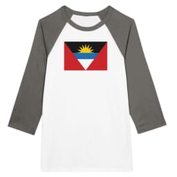 image-Drapeau d'Antigua-et-Barbuda - T-shirt unisexe Raglan à manches 3/4