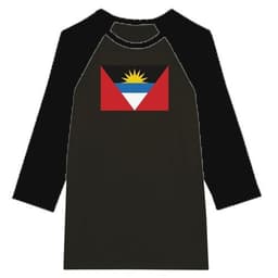 image-Drapeau d'Antigua-et-Barbuda - T-shirt unisexe Raglan à manches 3/4