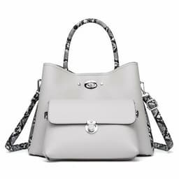 image-Two Pieces Snake Pattern Strap Messenger Bag