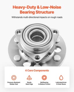 image-VEVOR 2PCS Front Wheel Bearing & Hub Assembly Fit for 1999-2000 Cadillac Escalade 1995-1999 Chevrolet Tahoe GMC Yukon K1500 Suburban OEM 515024, 6 Lugs with ABS Sensor, Wheel Bearing Hub Assembly Set