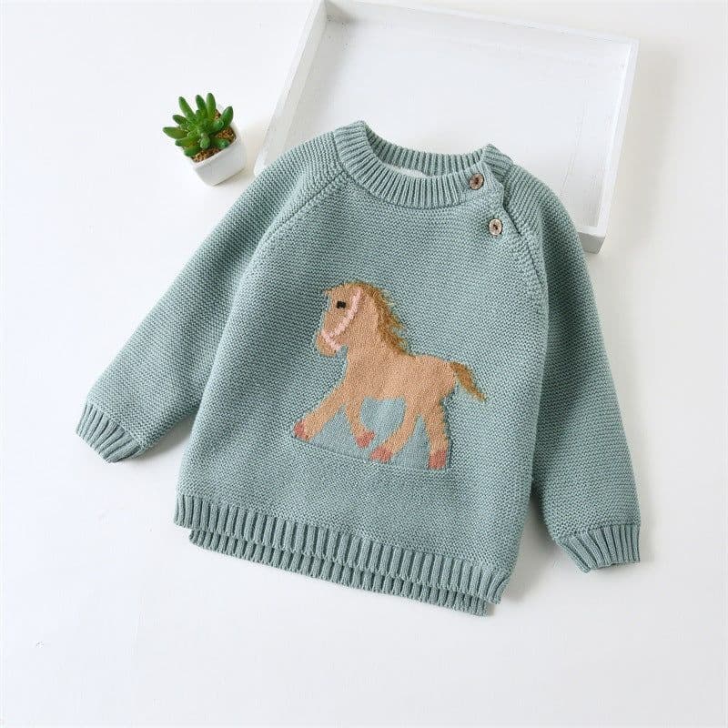 image-Korean Baby Winter Velvet Pullover - Carnation Color