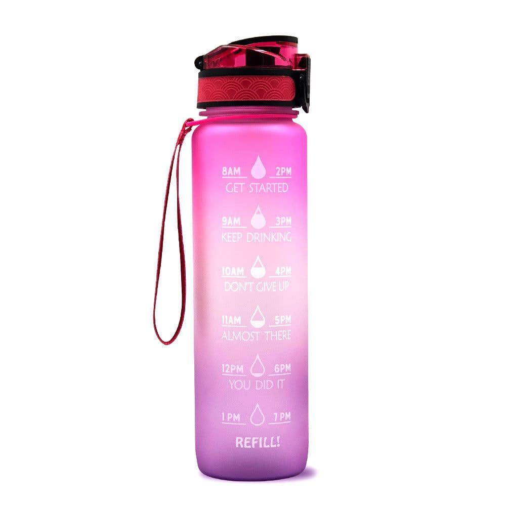 image-Plastic bottle frosted gradient bouncing cup water bottle sports bottle space cup travel cup