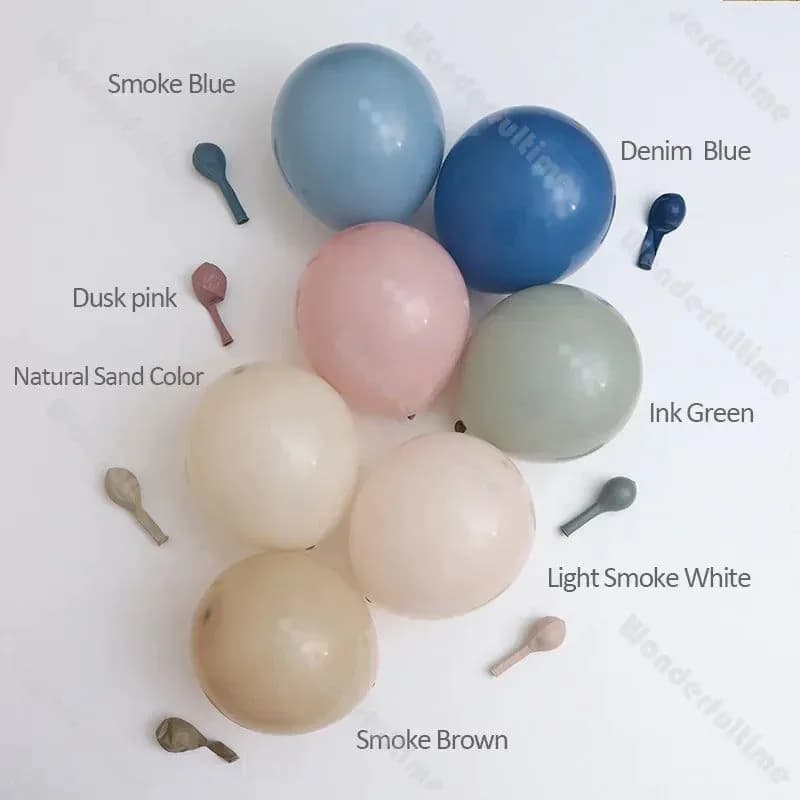 image-DIY Boho Matte Balloon 5/10/12/18inch Smoke Blue Green Pink Brown Birthday Party Balloon Wedding Bridal Shower Kids Party Decor