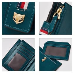 image-FOXER New Sign Monogram PVC Leather Wallet Lady Fashion Short Clutch Money Bags Women PU ID Card Holder Female Zipper Coin Purse