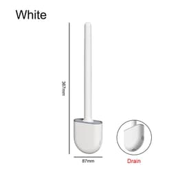 image-Silicone Brush Head Toilet Brush Leak-Proof Base Convenient Sanitary Brush Head Storage Cover Toilet Cleaning Brush Wall-Mounted