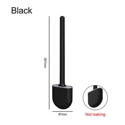 image-Silicone Brush Head Toilet Brush Leak-Proof Base Convenient Sanitary Brush Head Storage Cover Toilet Cleaning Brush Wall-Mounted