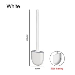 image-Silicone Brush Head Toilet Brush Leak-Proof Base Convenient Sanitary Brush Head Storage Cover Toilet Cleaning Brush Wall-Mounted