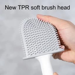 image-Silicone Brush Head Toilet Brush Leak-Proof Base Convenient Sanitary Brush Head Storage Cover Toilet Cleaning Brush Wall-Mounted