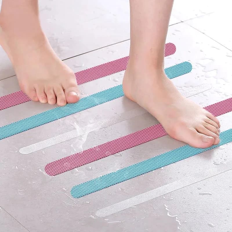 image-12pcs Anti-Slip Strips Shower Floor Stickers Bath Safety Strips Transparent Non Slip Tape For Bathtubs Stairs