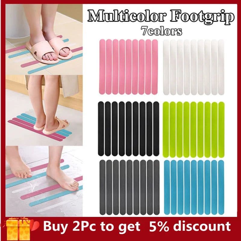 image-12pcs Anti-Slip Strips Shower Floor Stickers Bath Safety Strips Transparent Non Slip Tape For Bathtubs Stairs