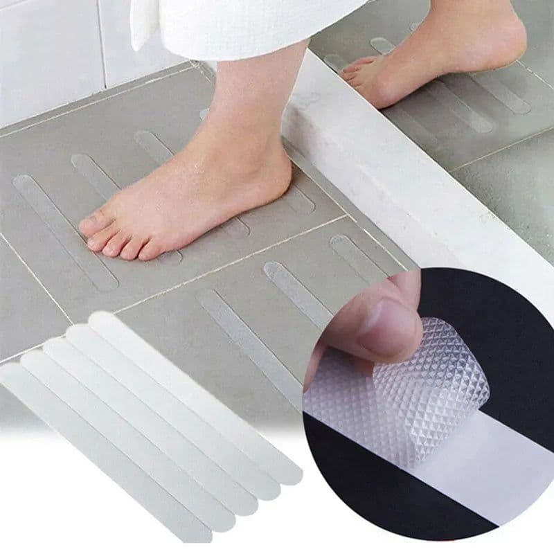 image-12pcs Anti-Slip Strips Shower Floor Stickers Bath Safety Strips Transparent Non Slip Tape For Bathtubs Stairs