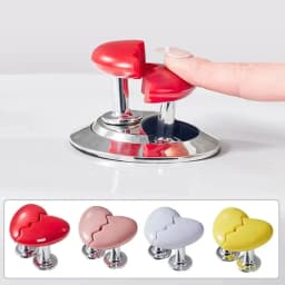 image-Toilet Press Button Kawaii Handle Heart Shaped Toilet Press for Bathroom Water Tank Buttons Bath Room Decor Accessories 변기손잡이