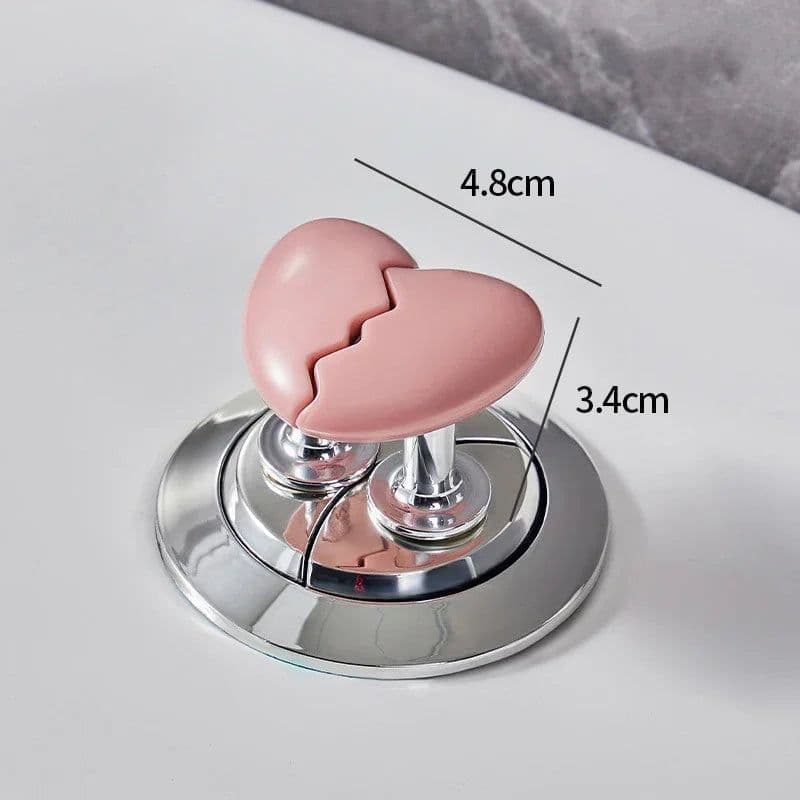 image-Toilet Press Button Kawaii Handle Heart Shaped Toilet Press for Bathroom Water Tank Buttons Bath Room Decor Accessories 변기손잡이