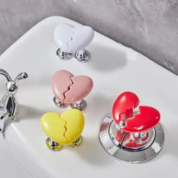 image-Toilet Press Button Kawaii Handle Heart Shaped Toilet Press for Bathroom Water Tank Buttons Bath Room Decor Accessories 변기손잡이