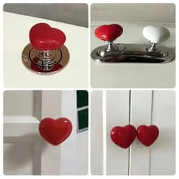 image-Toilet Press Button Kawaii Handle Heart Shaped Toilet Press for Bathroom Water Tank Buttons Bath Room Decor Accessories 변기손잡이