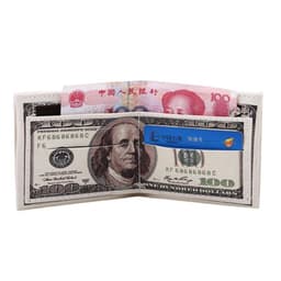 image-Men Money Canvas Wallets Credit ID Card Holder Bags Purses Currency Notes Pattern Insert Picture Cash Coin Dollars Euro Wallet