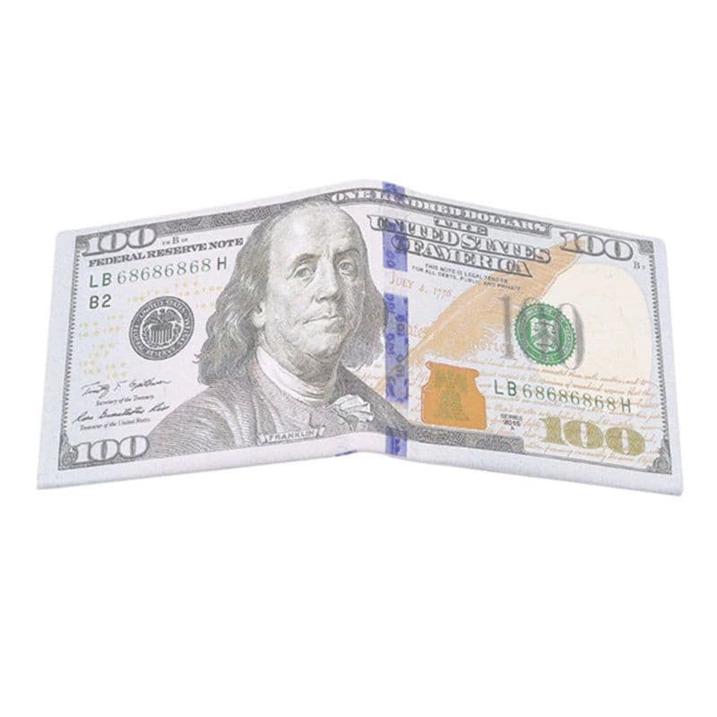image-Men Money Canvas Wallets Credit ID Card Holder Bags Purses Currency Notes Pattern Insert Picture Cash Coin Dollars Euro Wallet