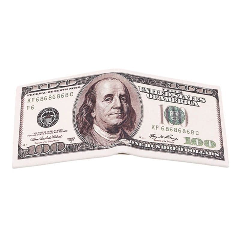 image-Men Money Canvas Wallets Credit ID Card Holder Bags Purses Currency Notes Pattern Insert Picture Cash Coin Dollars Euro Wallet