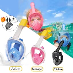 image-Underwater Scuba Anti Fog Full Face Diving Mask Snorkeling Respiratory Masks Safe Waterproof Swimming Equipment for Adult Kids