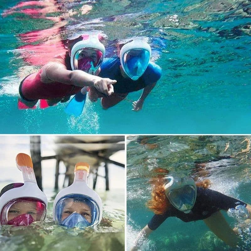 image-Underwater Scuba Anti Fog Full Face Diving Mask Snorkeling Respiratory Masks Safe Waterproof Swimming Equipment for Adult Kids