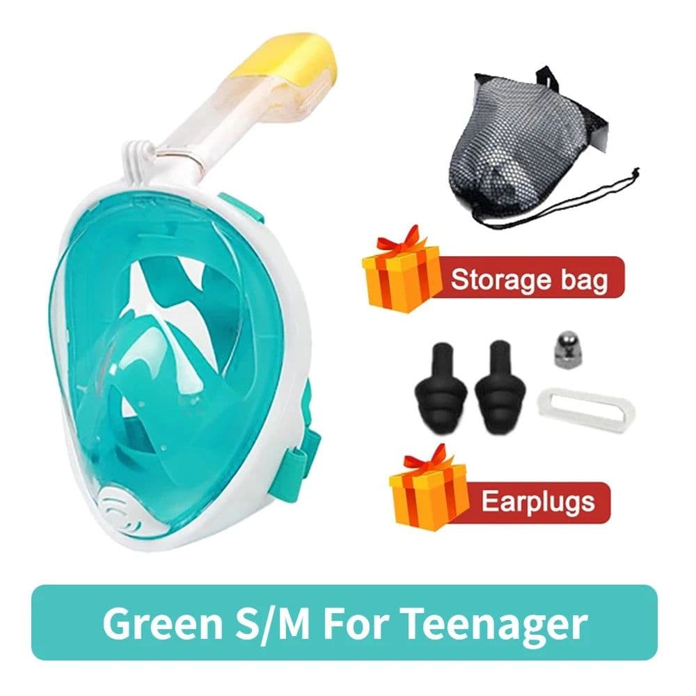 image-Underwater Scuba Anti Fog Full Face Diving Mask Snorkeling Respiratory Masks Safe Waterproof Swimming Equipment for Adult Kids