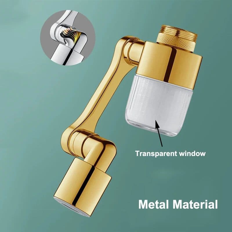 image-New Kitchen Faucet Extender with Filter 2 Modes Metal Universal Swivel Bubbler Nozzle 1080° Rotate Filtered Faucet Extension