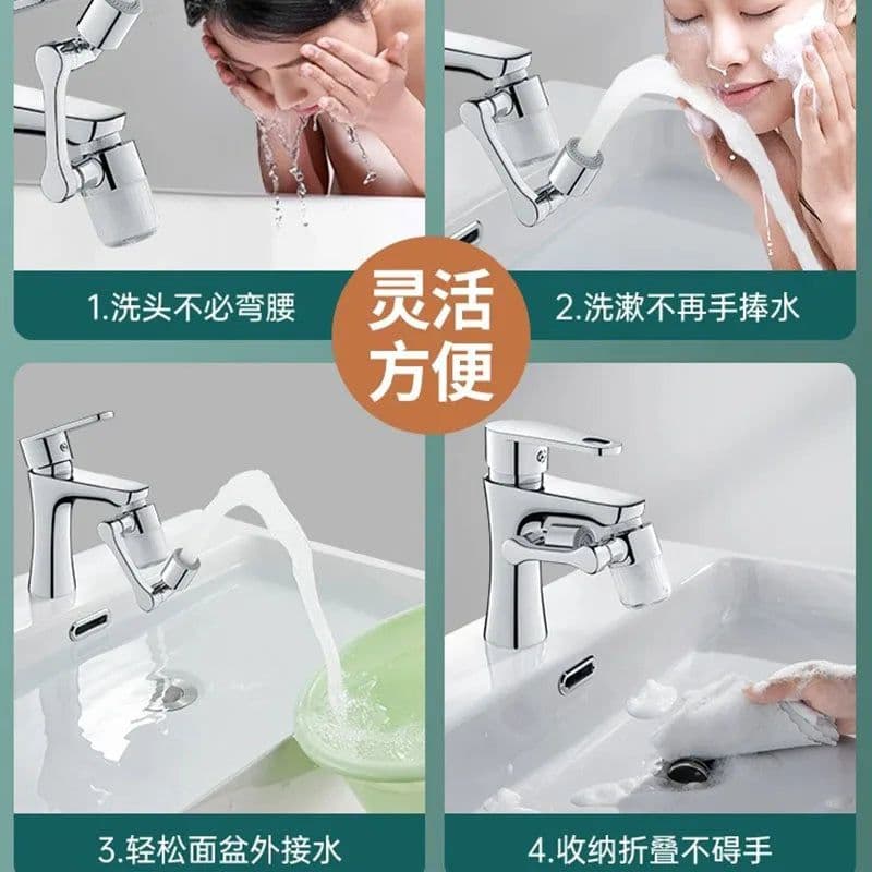 image-New Kitchen Faucet Extender with Filter 2 Modes Metal Universal Swivel Bubbler Nozzle 1080° Rotate Filtered Faucet Extension