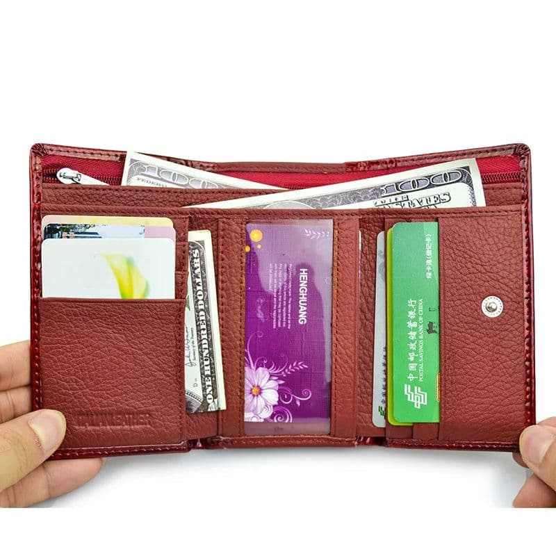 image-HH Women's Wallet and Purse Genuine Leather Lady's Wallets Small Short Clutch Coin Purse Luxury Female Luxury Purses