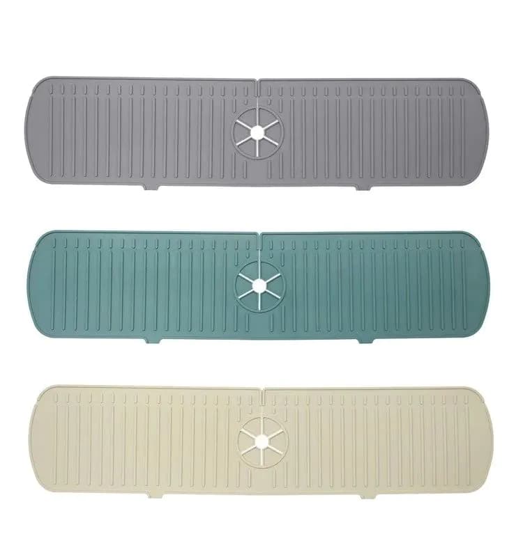 image-Kitchen Silicone Drainage Pad Bathroom Faucet Drip Mat Wash Basin Sink Splash Proof Draining Pad Table Heat Insulation Protector