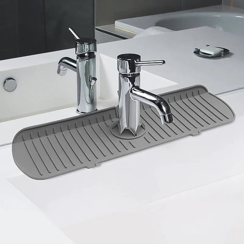 image-Kitchen Silicone Drainage Pad Bathroom Faucet Drip Mat Wash Basin Sink Splash Proof Draining Pad Table Heat Insulation Protector