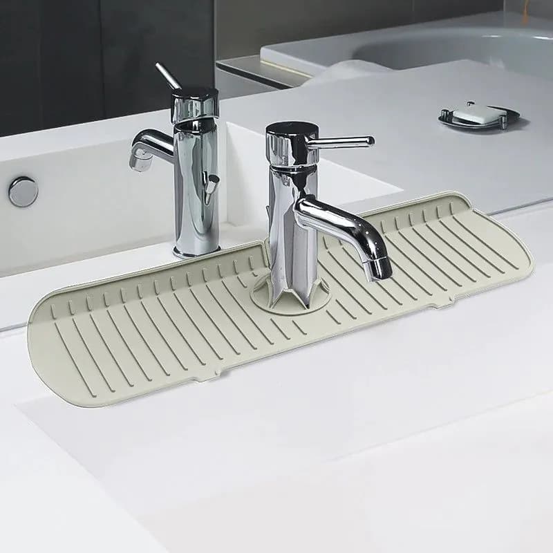 image-Kitchen Silicone Drainage Pad Bathroom Faucet Drip Mat Wash Basin Sink Splash Proof Draining Pad Table Heat Insulation Protector