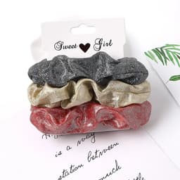 image-3/5/Pcs Silk Scrunchies Print Leopard Scrunchie Set Elastic Hair Bands Solid Color Fashion Headwear Women Hair Accessories Gift